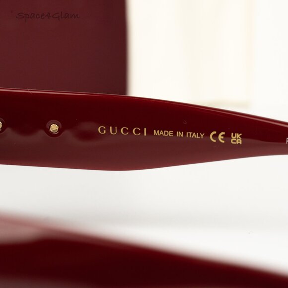 Gucci Women Sunglasses Burgundy Red Oval GG1829SK 003 NEW AUTHENTIC main image 6